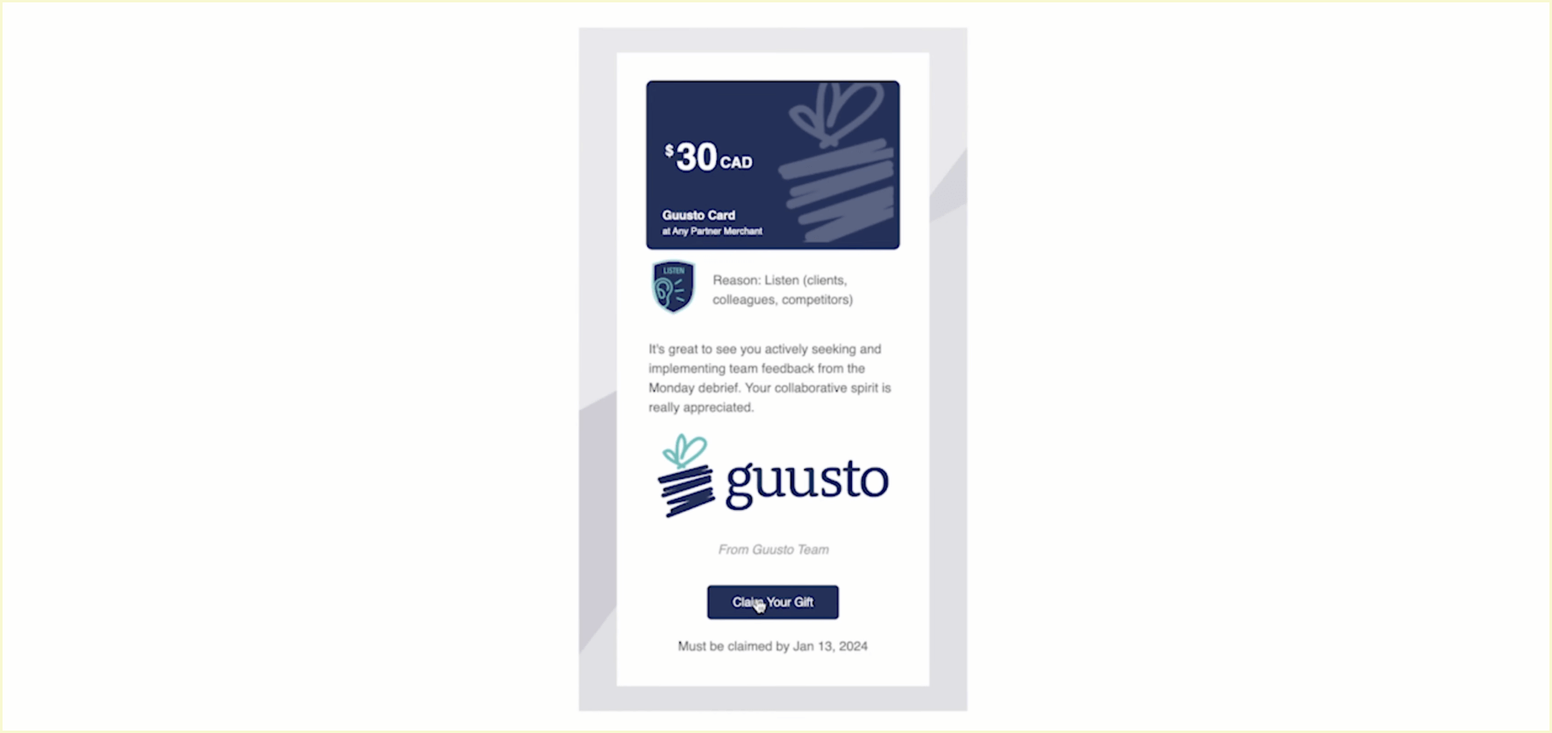 Workhuman vs. Guusto: Guusto rewards