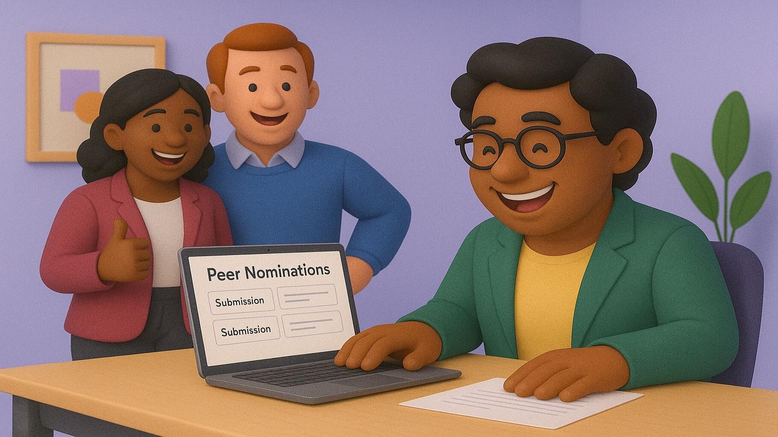 Teamwork recognition and collaboration peer nomination examples