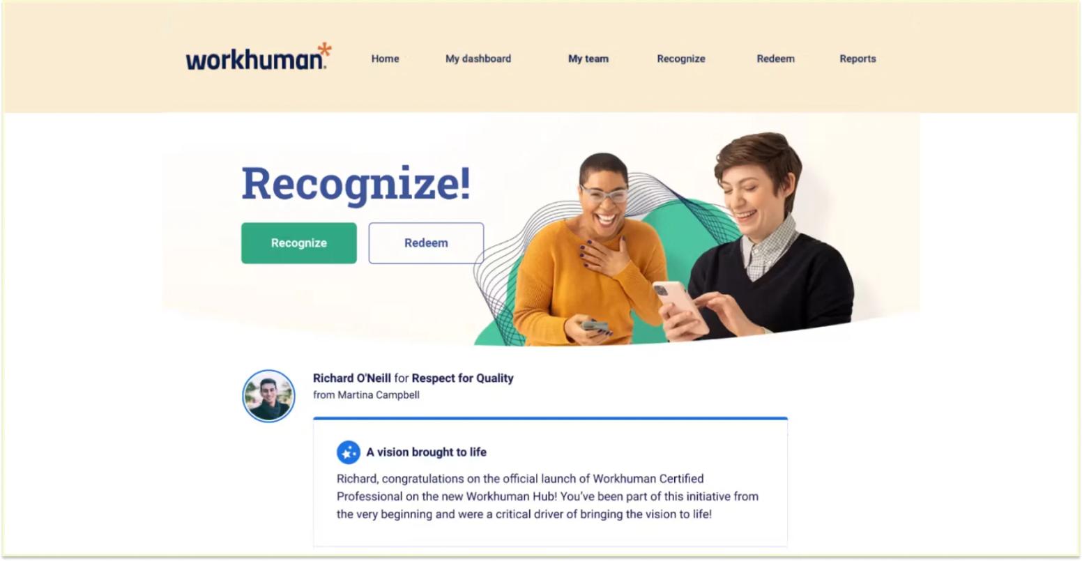 Workhuman Social Recognition platform