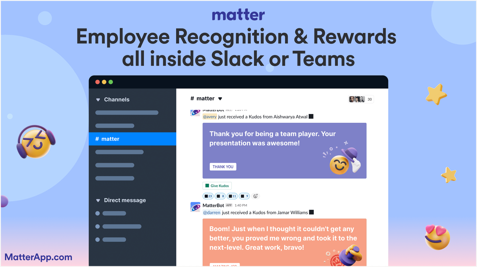 Bonusly Alternatives: Matter - Employee Recognition & Rewards Software
