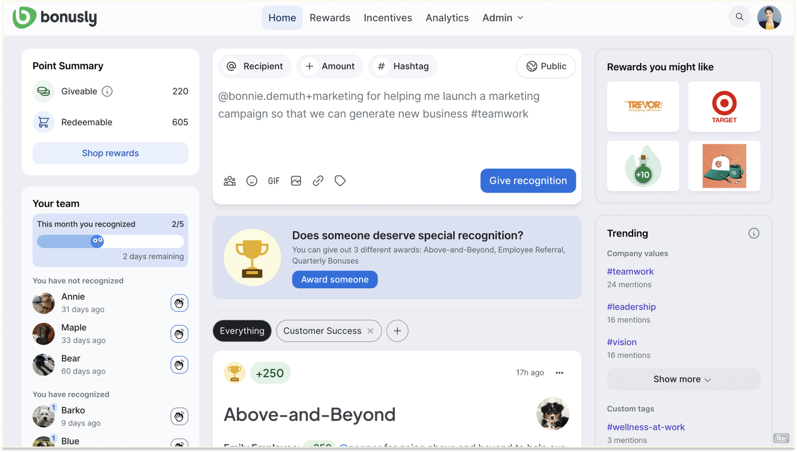 Kudoboard Competitors: Bonusly