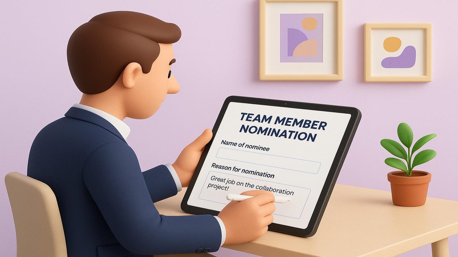 Templates for how to write a nomination for a team award