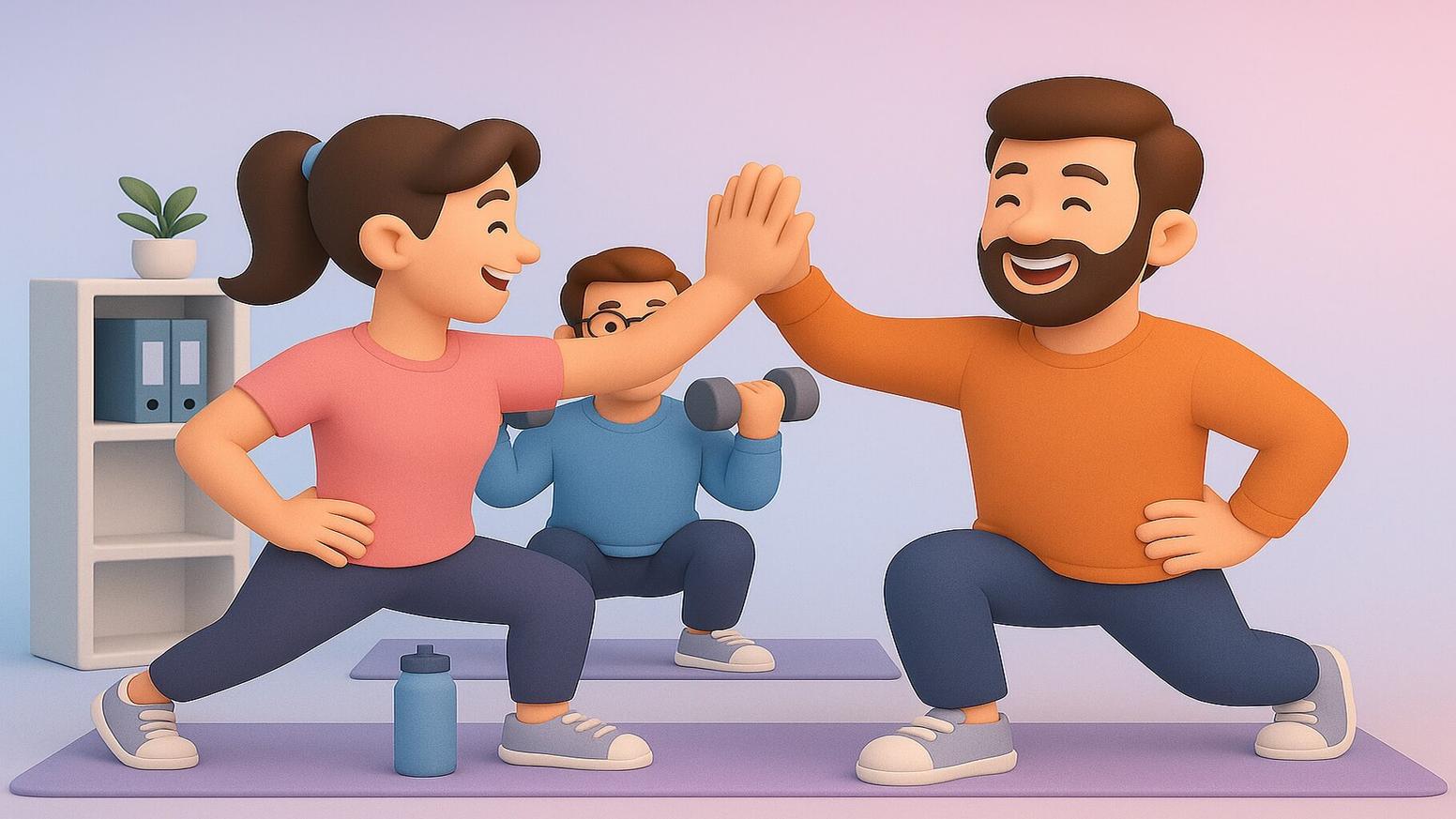 Team fitness challenges at work for beginners