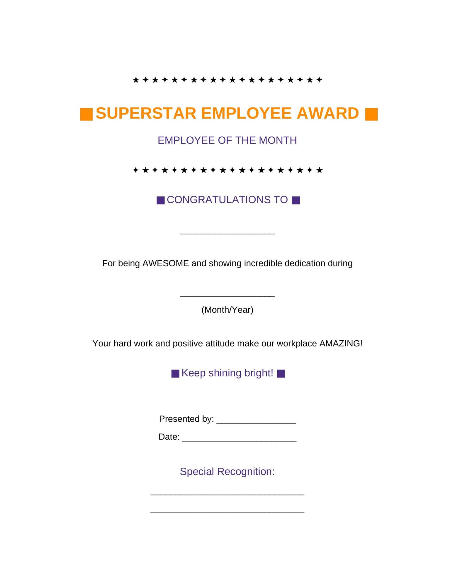 Template 16: Creative Achievement Certificate