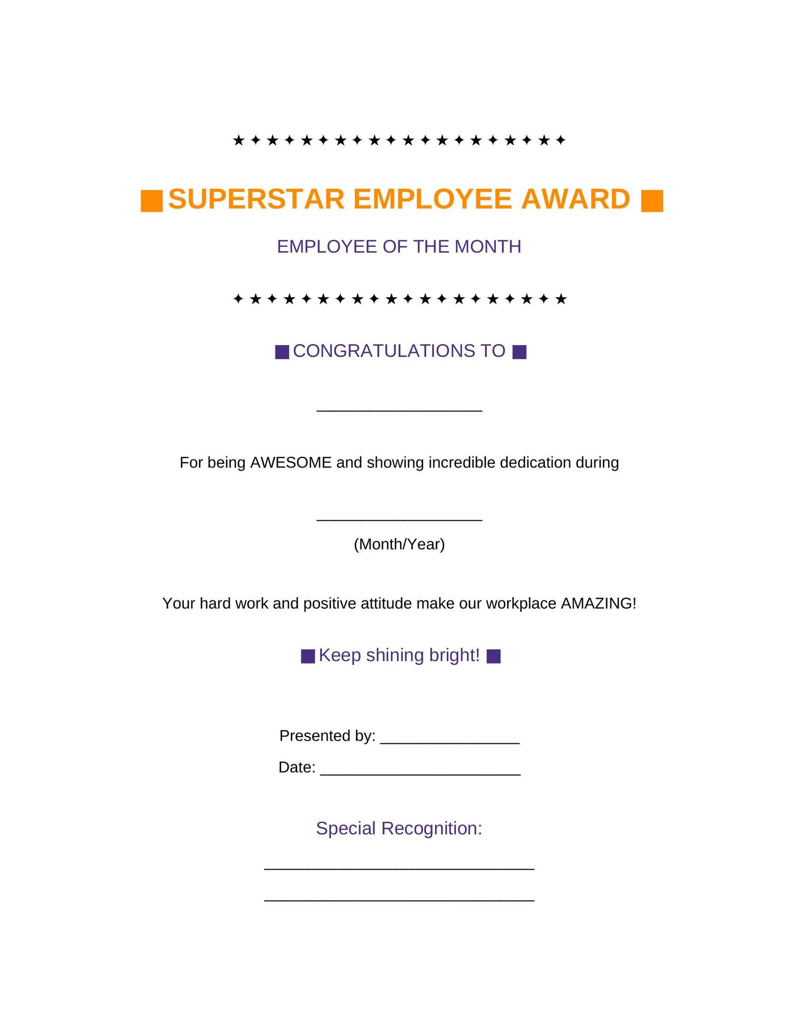 Template 16: Creative Achievement Certificate