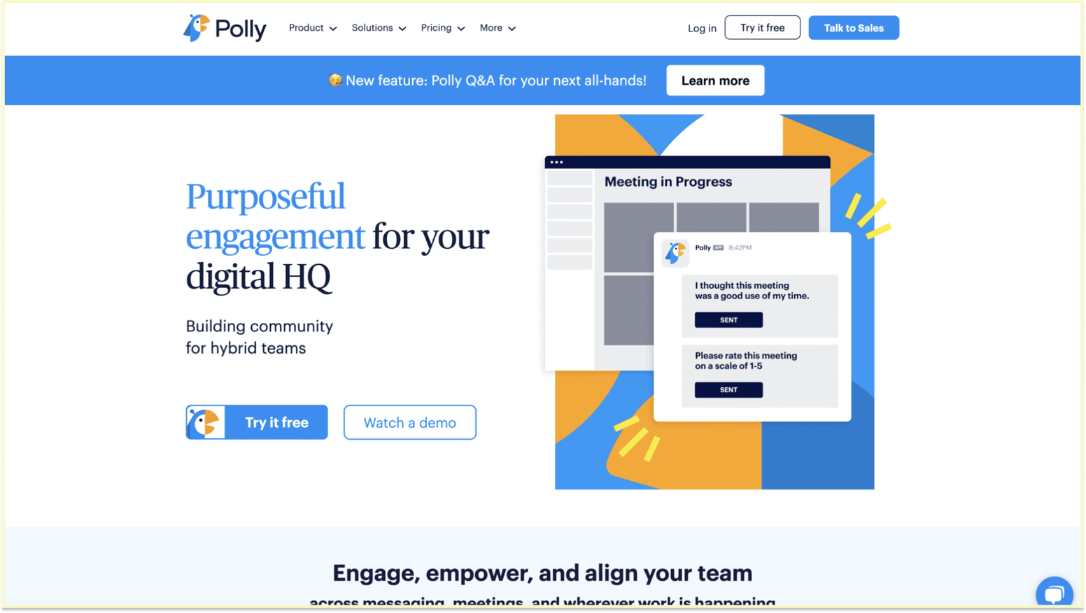 Polly poll running in a Slack channel