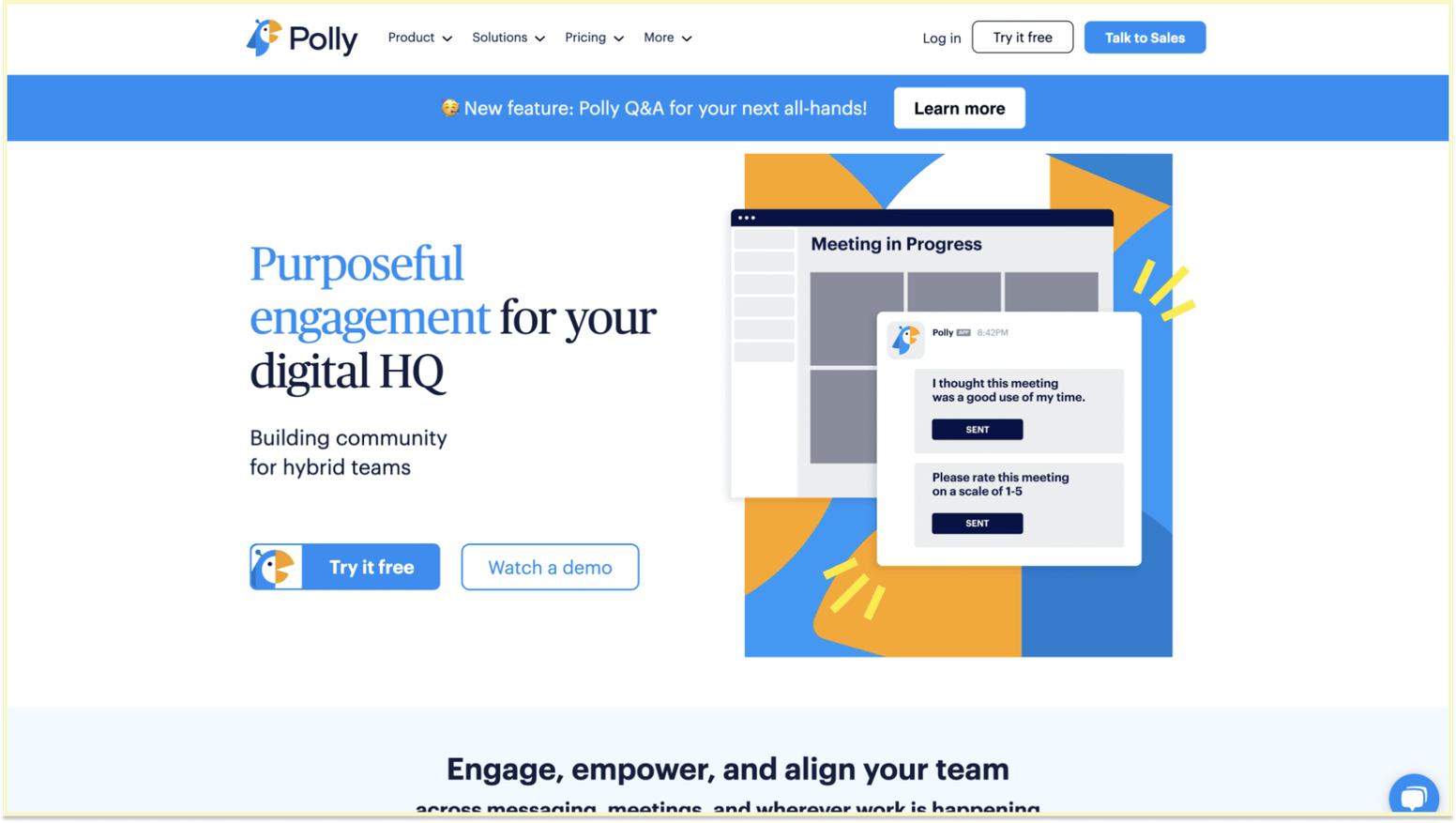 Polly poll running in a Slack channel