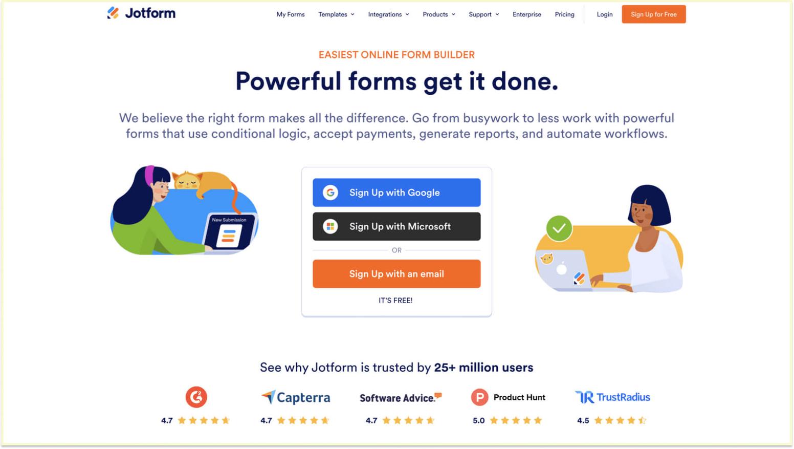 Budget-friendly eNPS software platform: Jotform