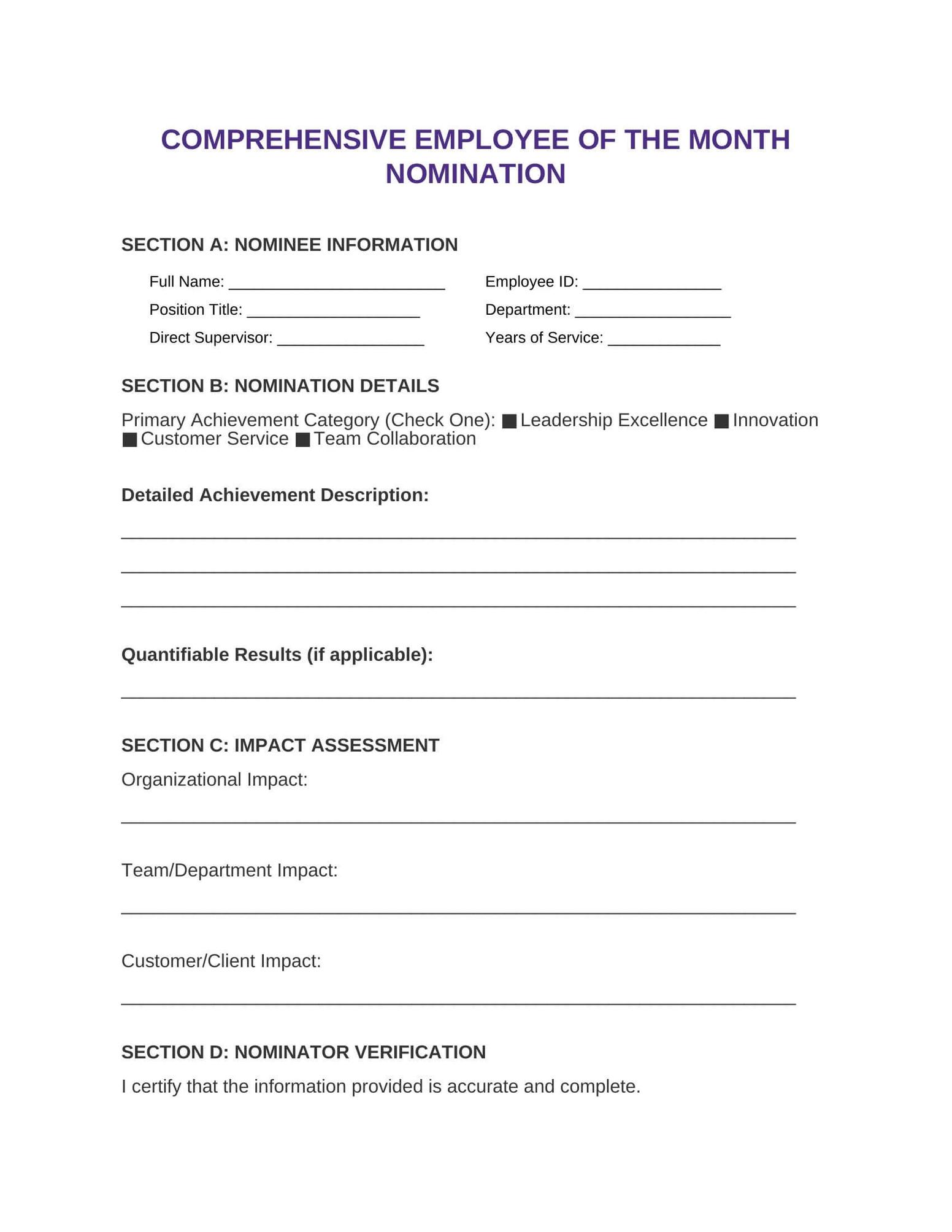 Template 4: Detailed Assessment Form