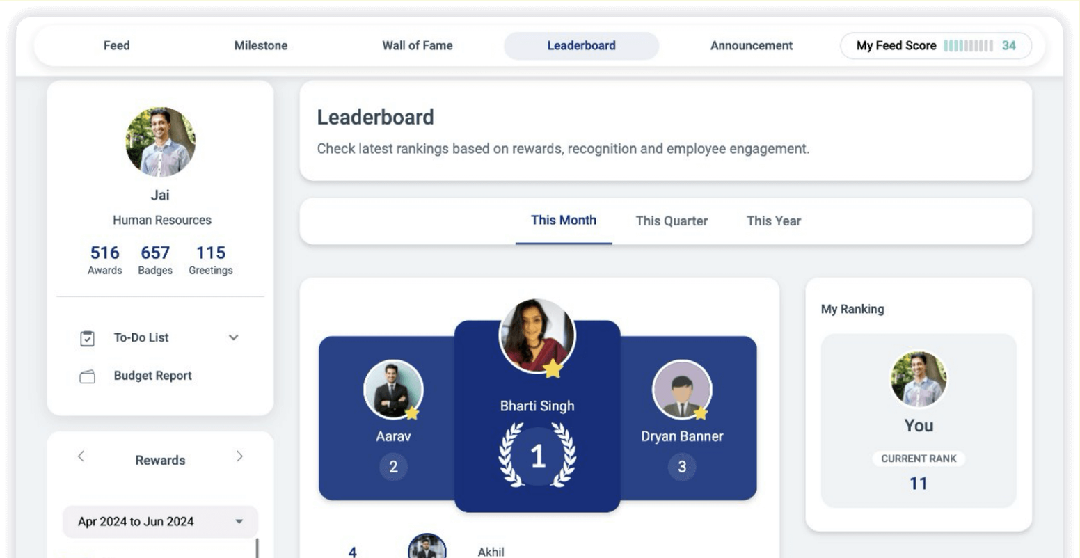 Achievers vs. Vantage Circle: Vantage Circle recognition feed