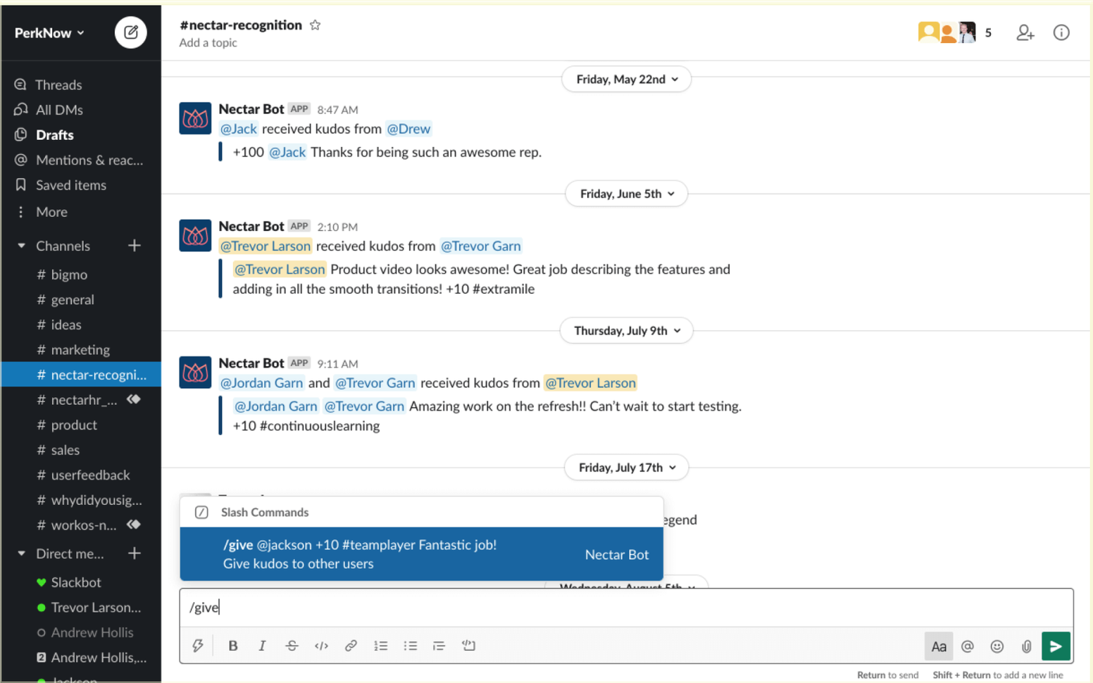 Nectar vs. WorkTango: Nectar recognition