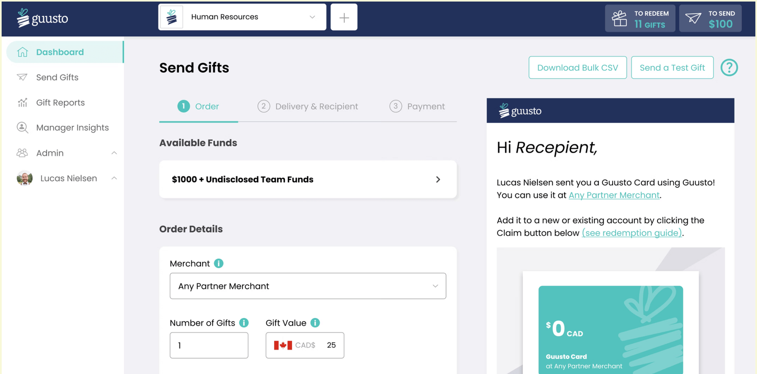Awardco vs. Guusto: Guusto Platform