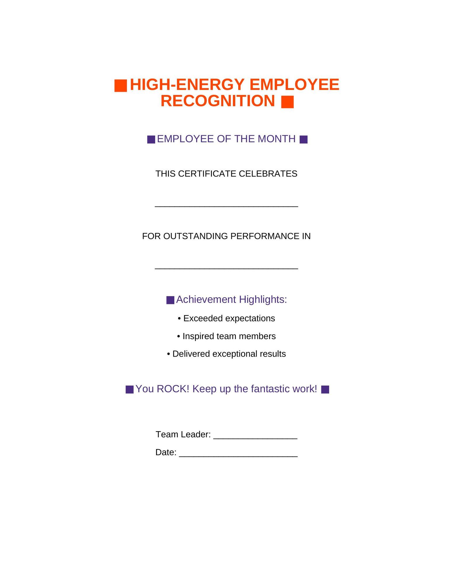 Template 17: Energetic Team Achievement