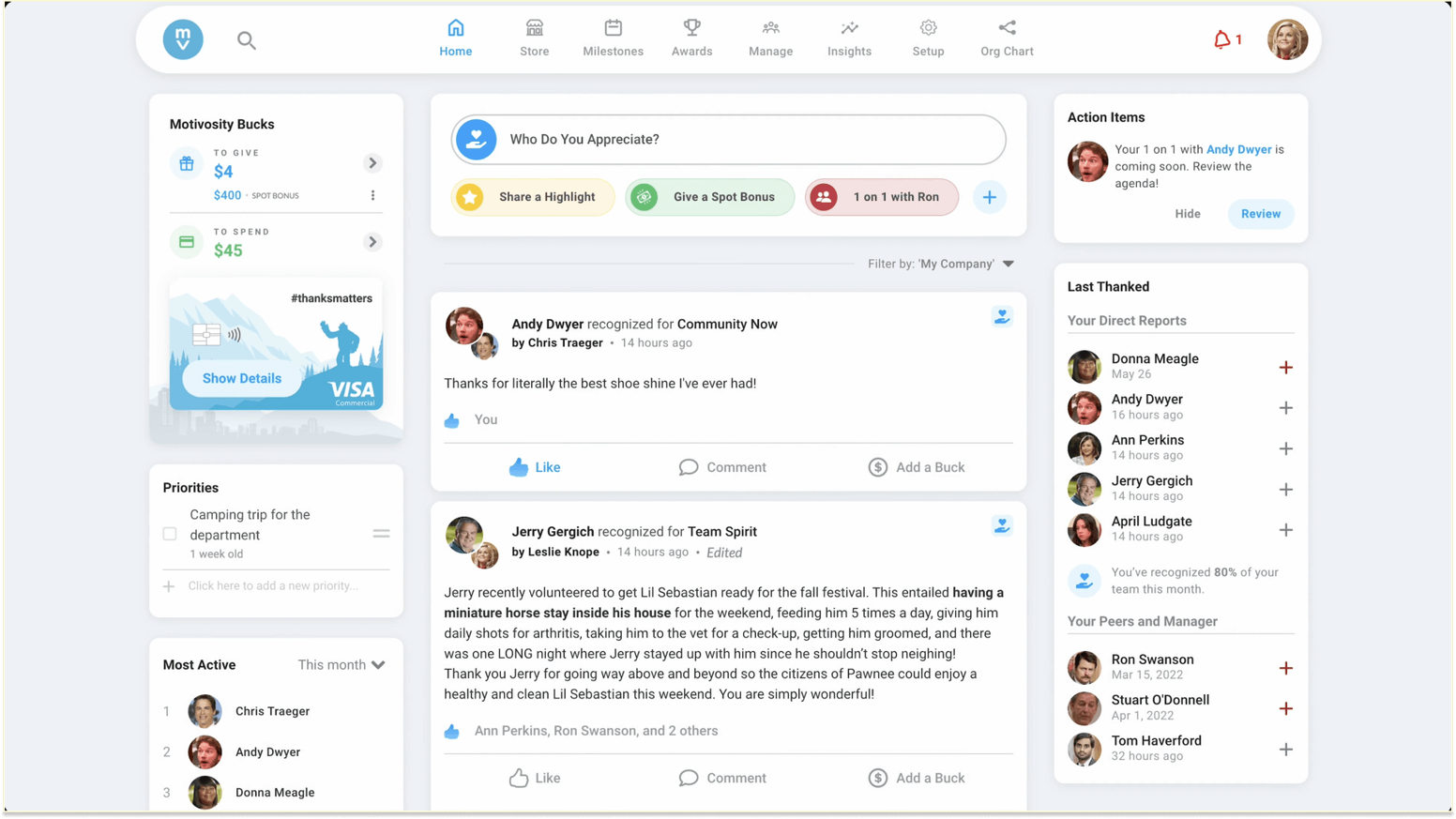 Motivosity vs. Vantage Circle: the Motivosity platform