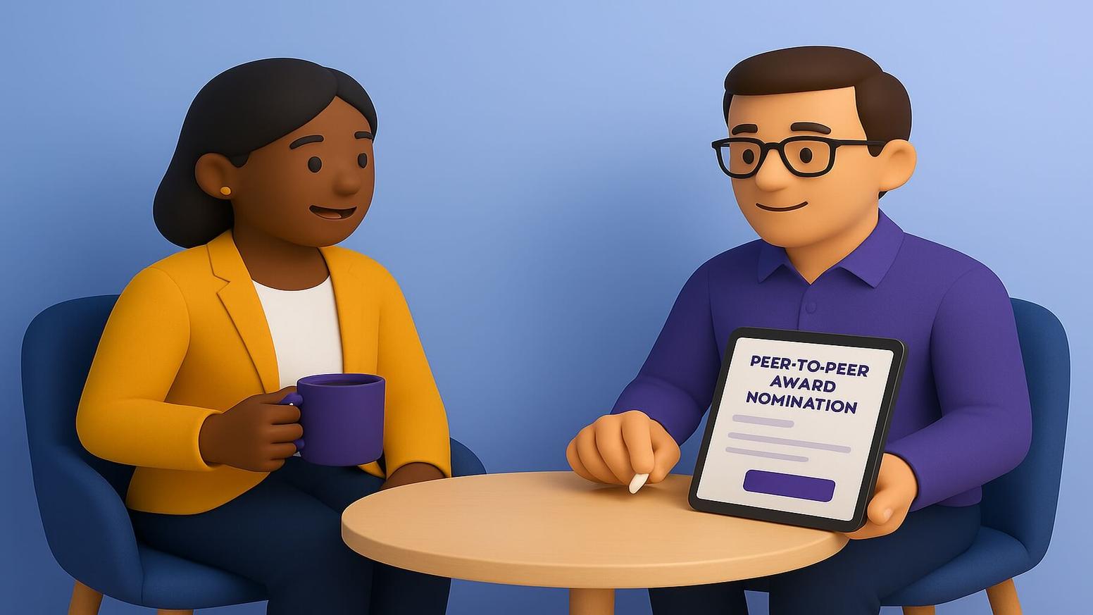 What are peer-to-peer award nominations?