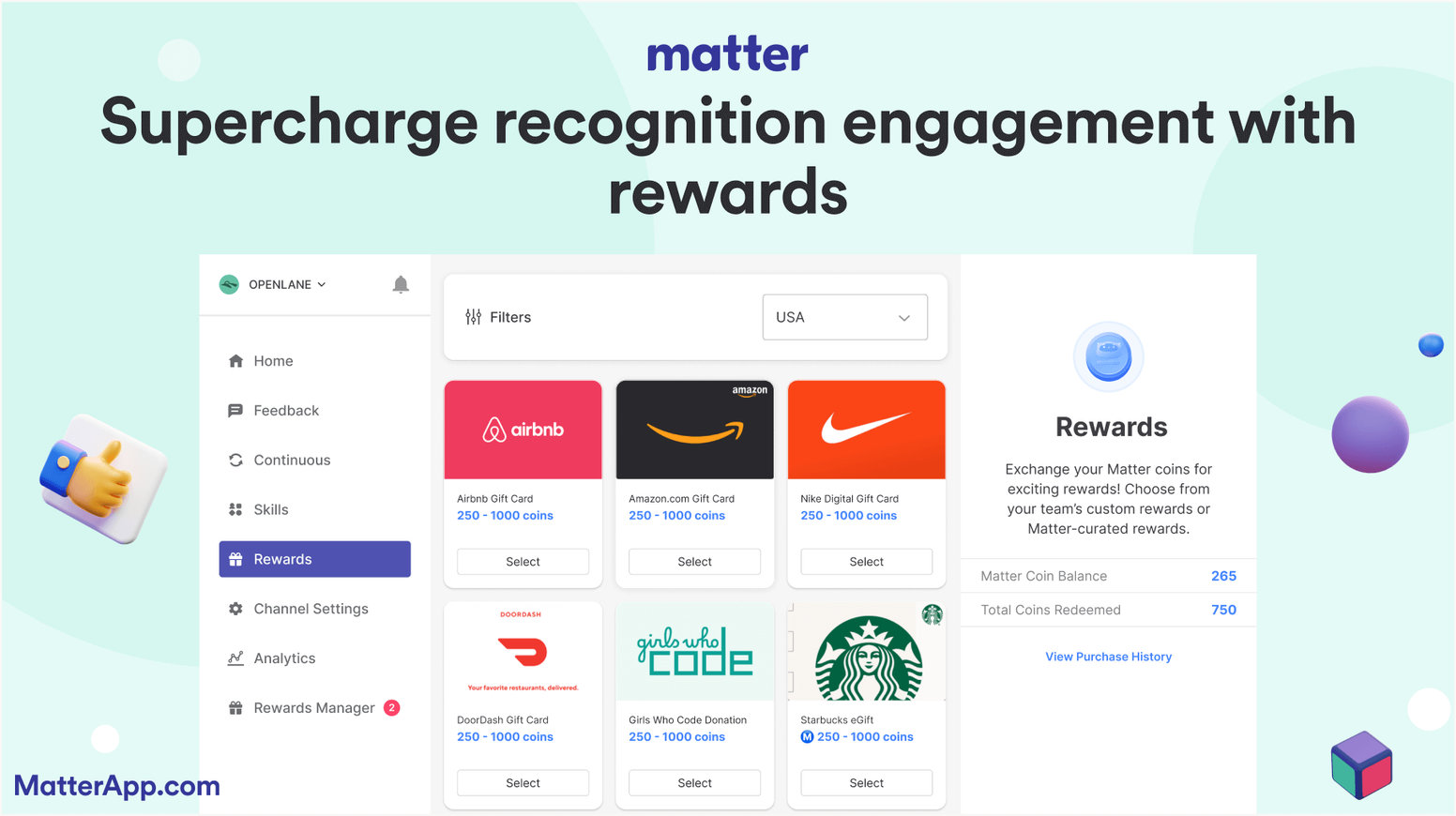 Snappy Competitors: Matter - Employee Recognition & Rewards Software