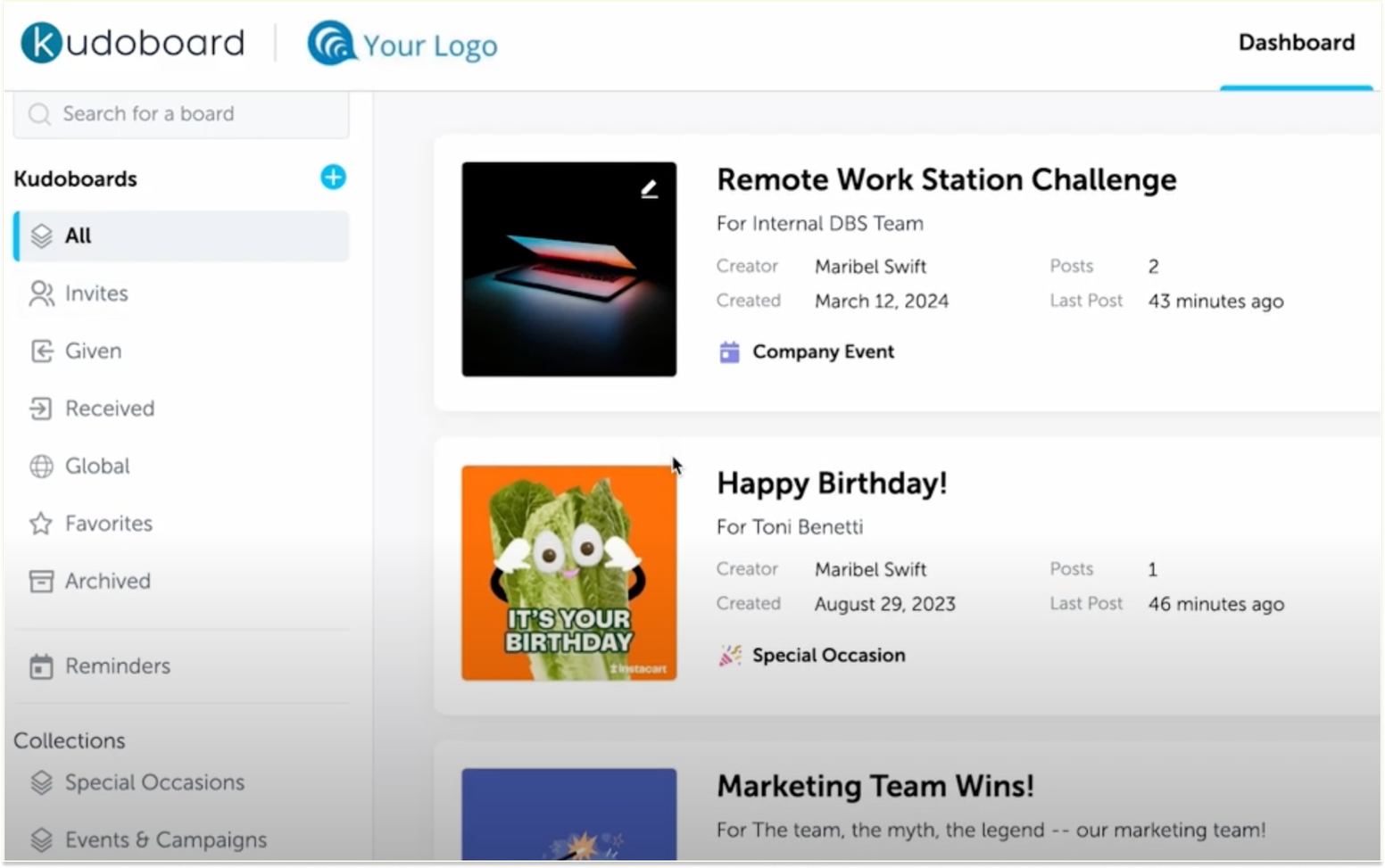 Inexpensive Employee Engagement Software and Platforms: Kudoboard