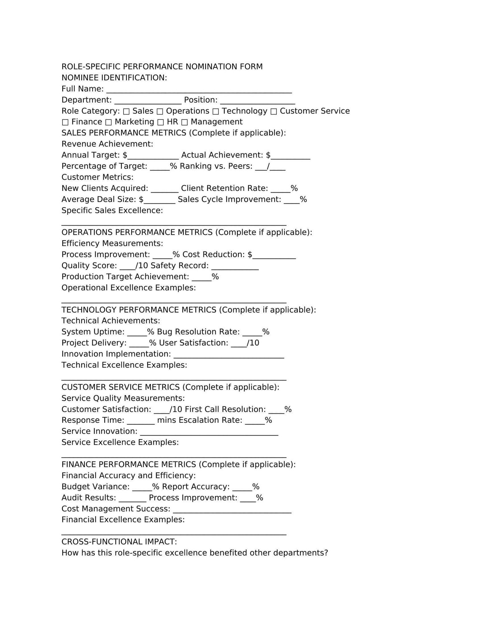 Customization Strategy 2: Role-Specific Performance Metrics