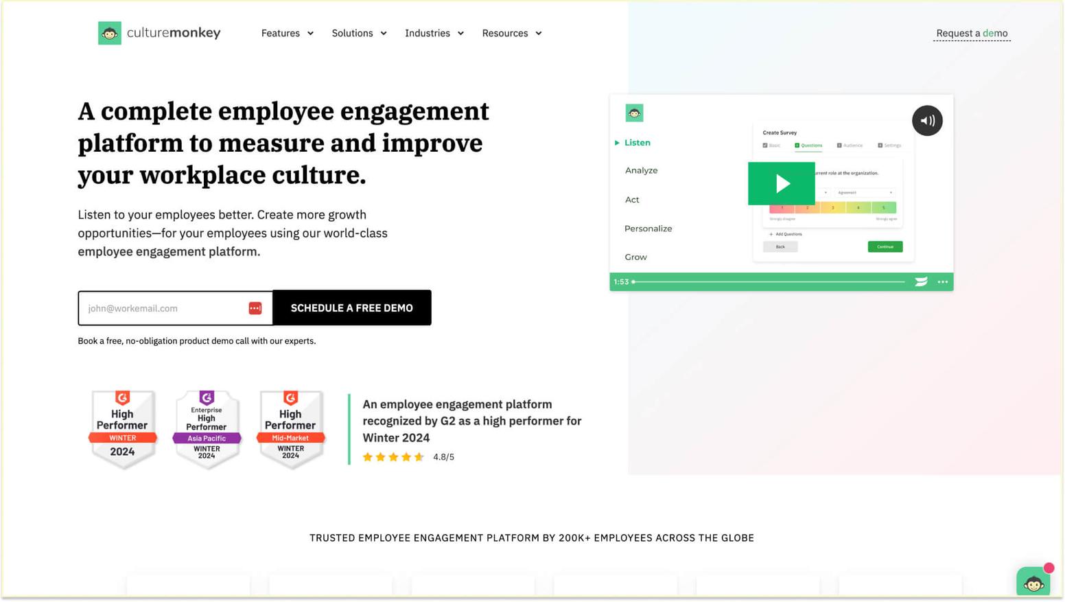 Budget-friendly options for startups and small businesses: CultureMonkey