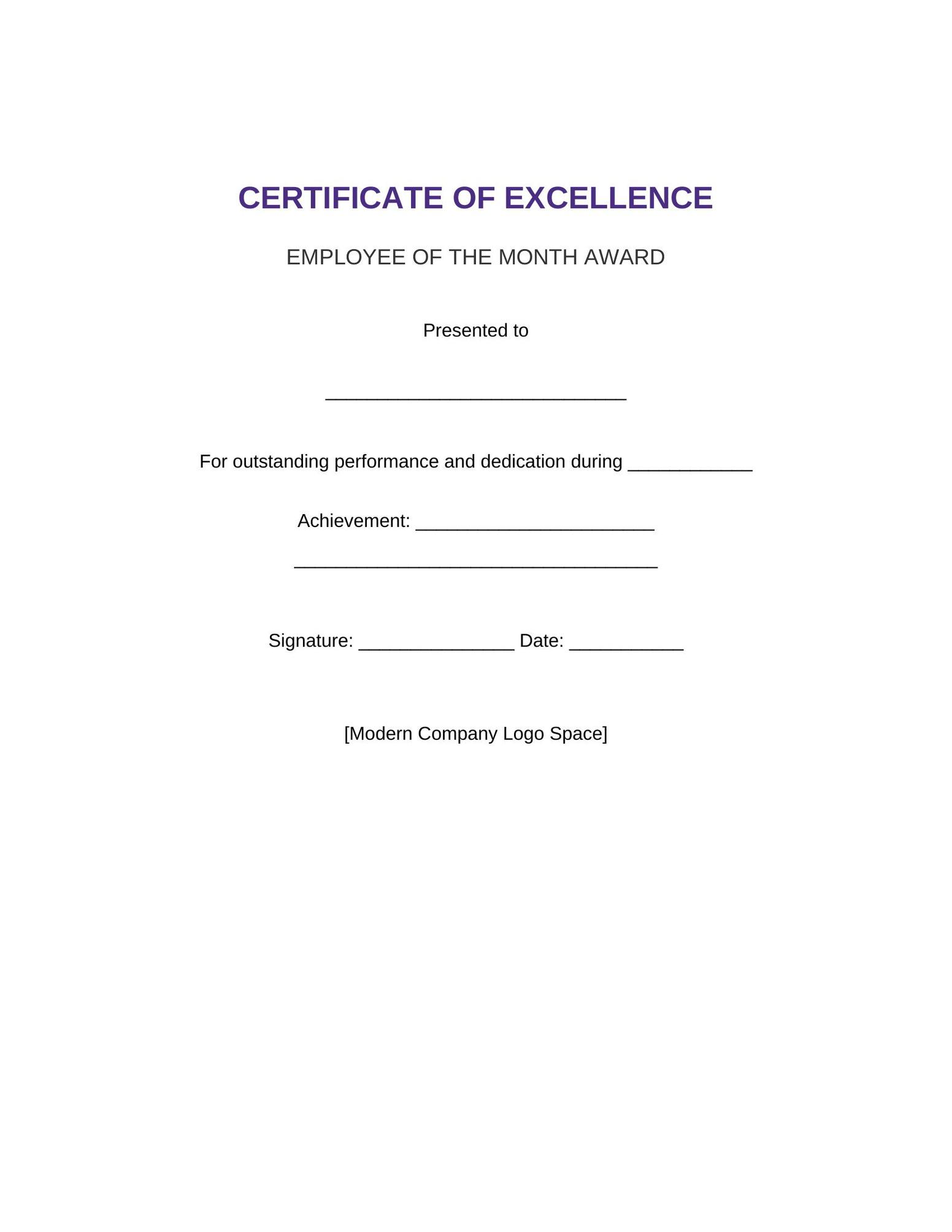 Template 11: Formal Certificate Template