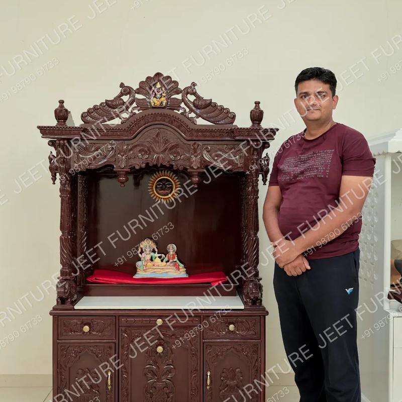 Premium Hand-Carved Mandir - Image 1