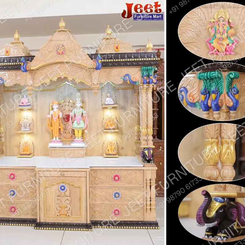 Hand-Carved Pooja Mandir - Image 1
