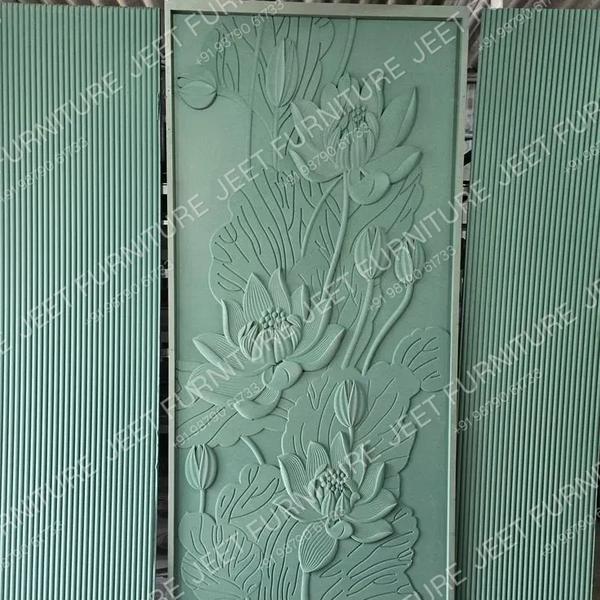 Serene Lotus – 3D Botanical Relief Wall Panel