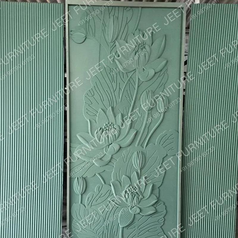 Serene Lotus – 3D Botanical Relief Wall Panel - Image 1