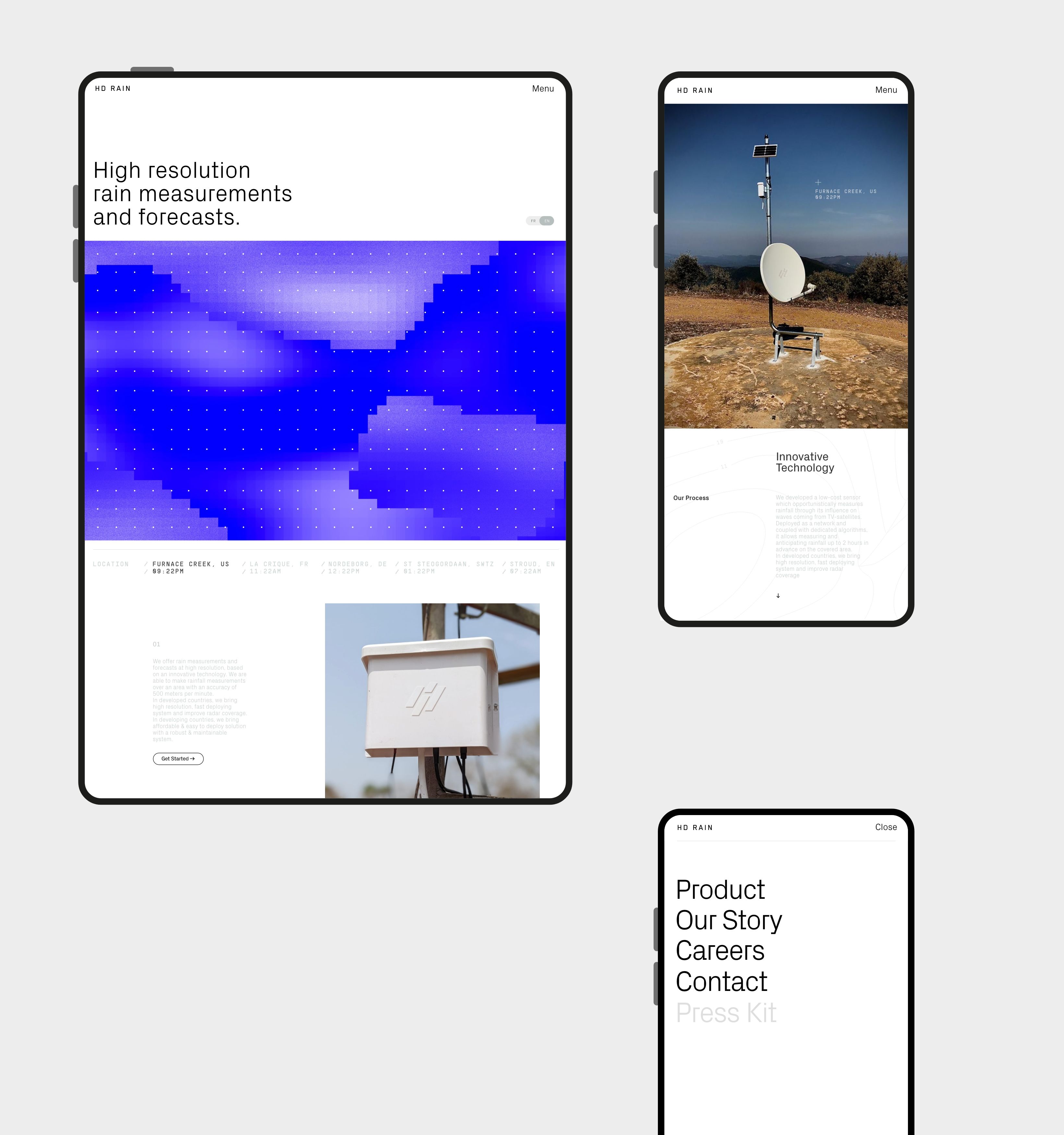 iPad & phone website layout