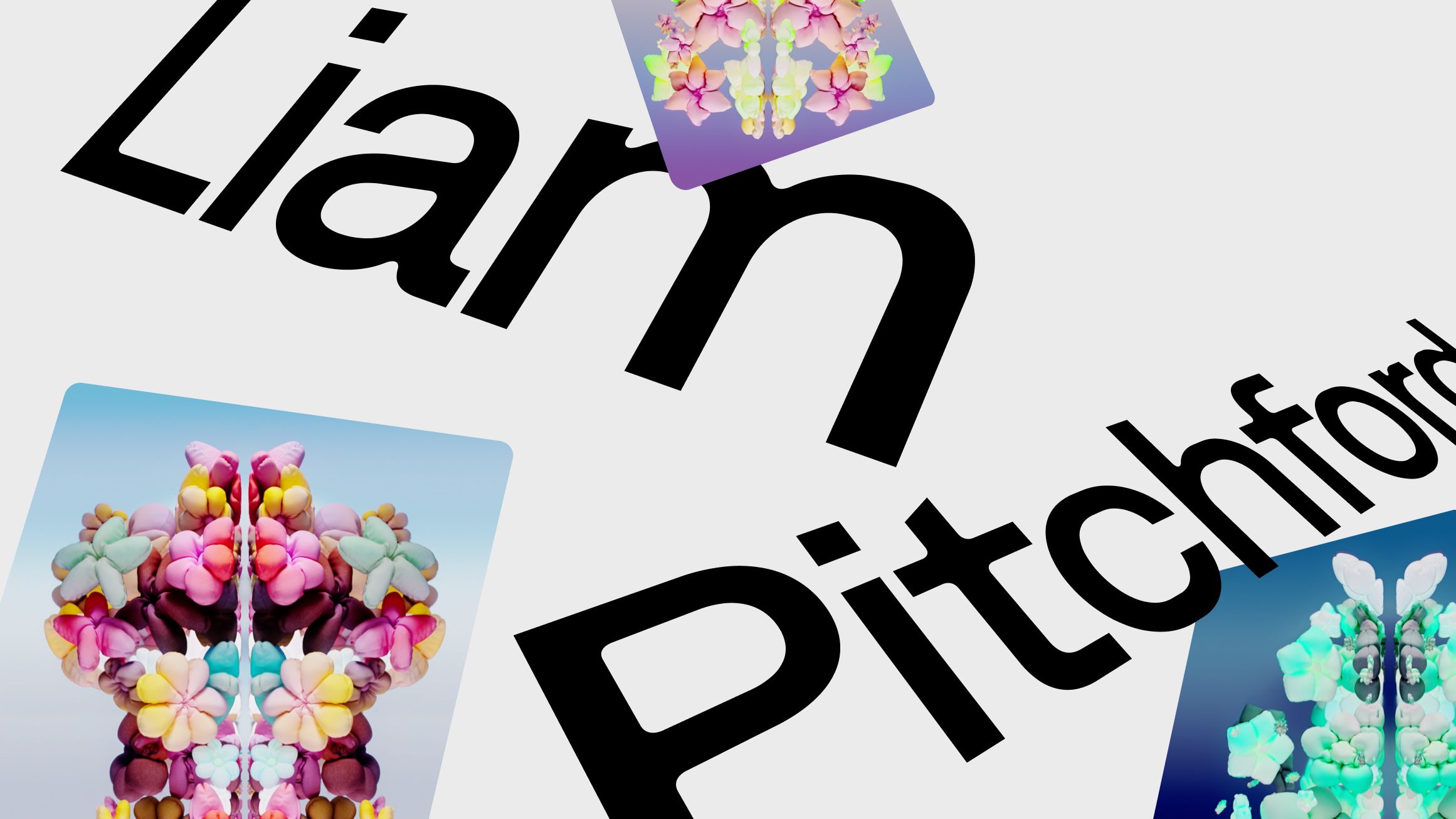 Graphic key brand visual showing Liam Pitchford's work