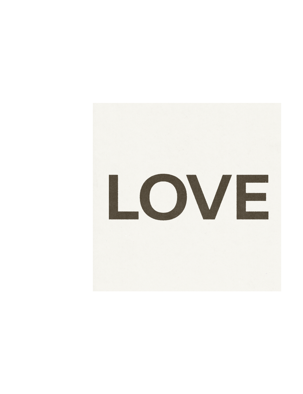 Crop of the business card focussing on the 'Love' in Love For Life
