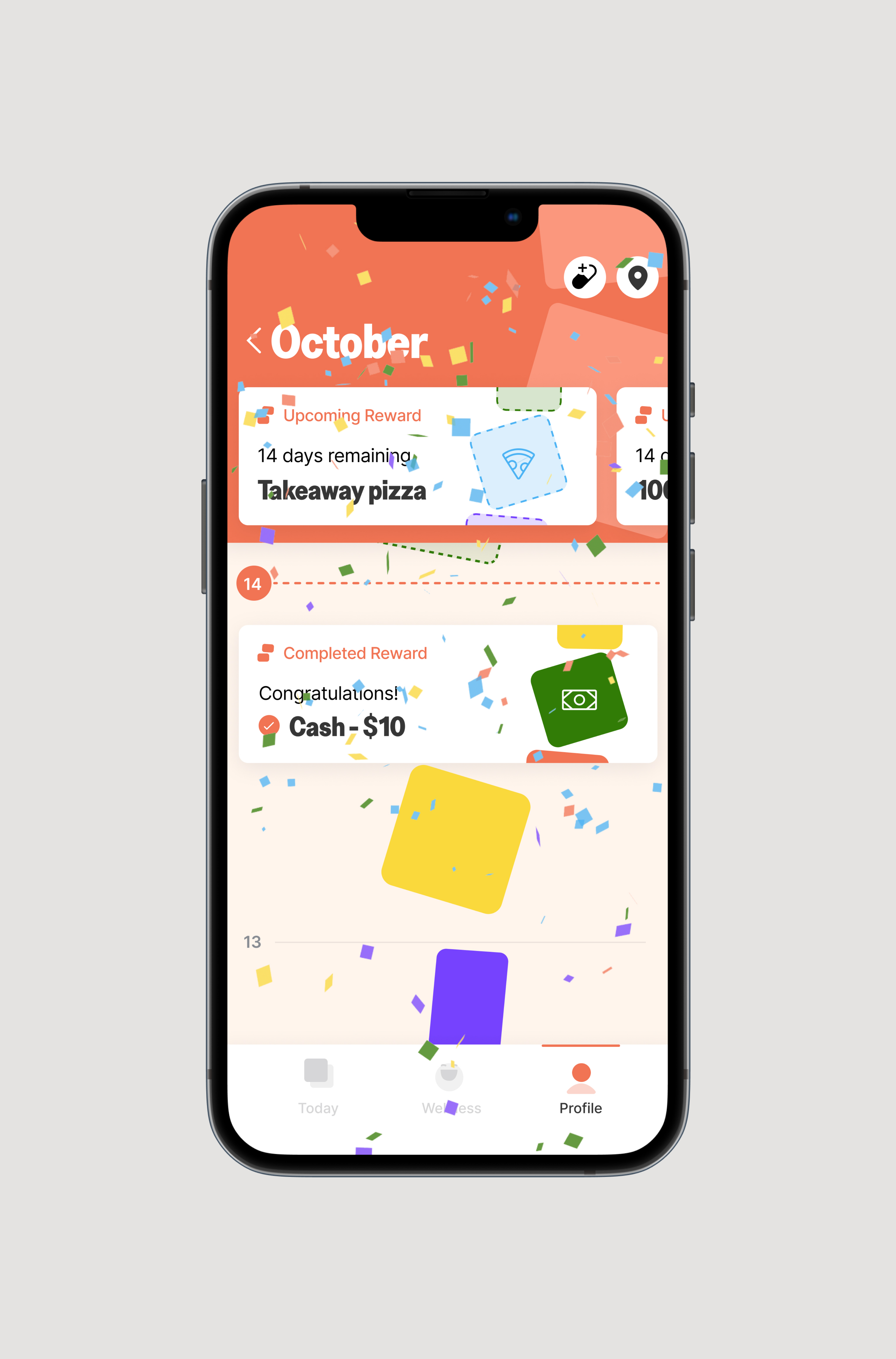 Levl award celebration in the app