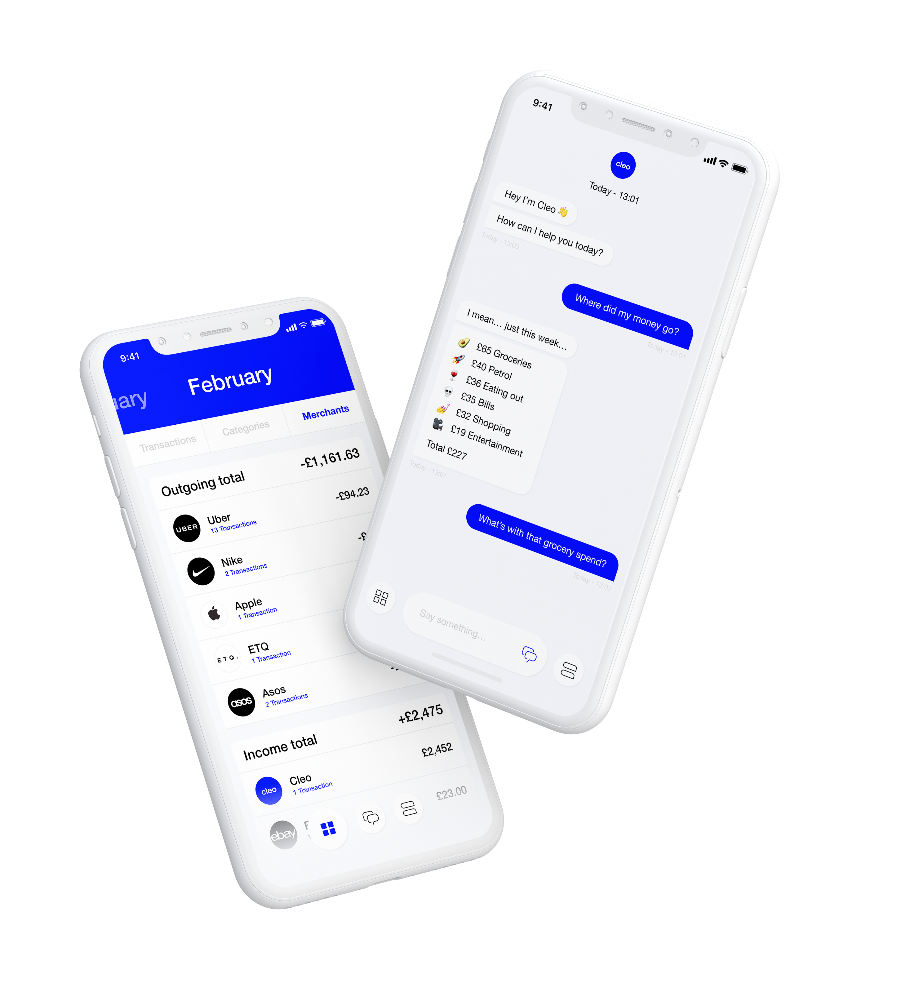 Cleo digital design app interface in phone mockup