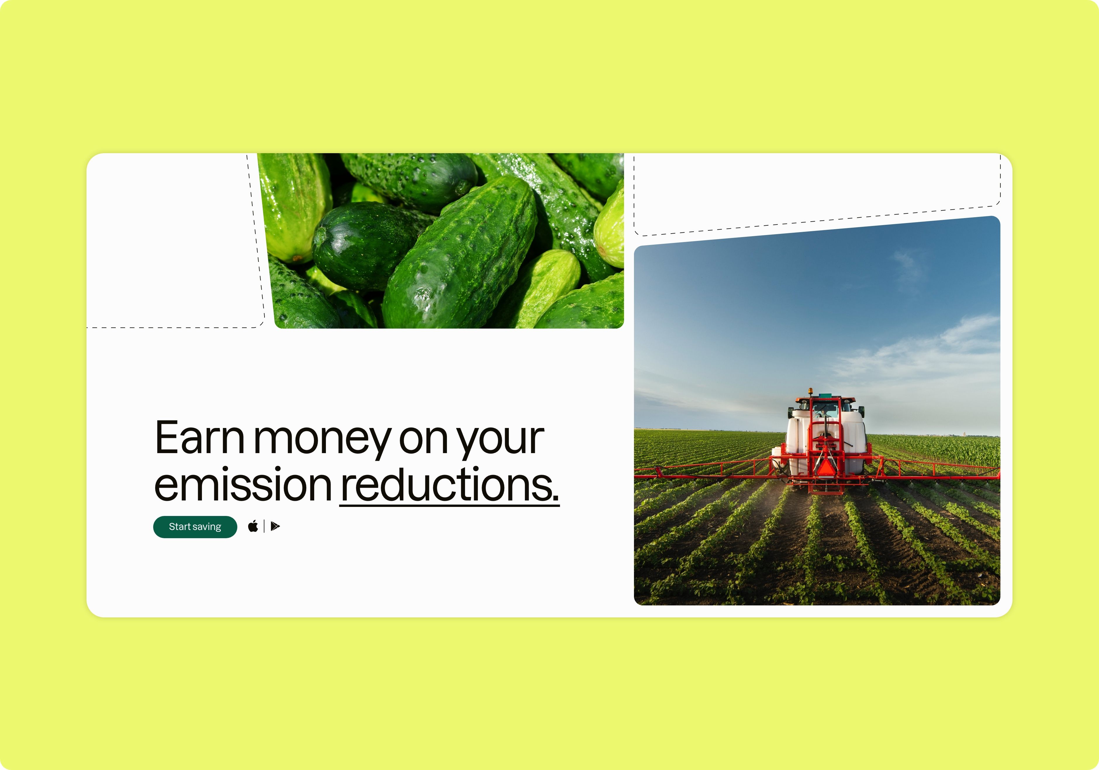 Bright visual asset reading 'Earn money on your emission reductions".