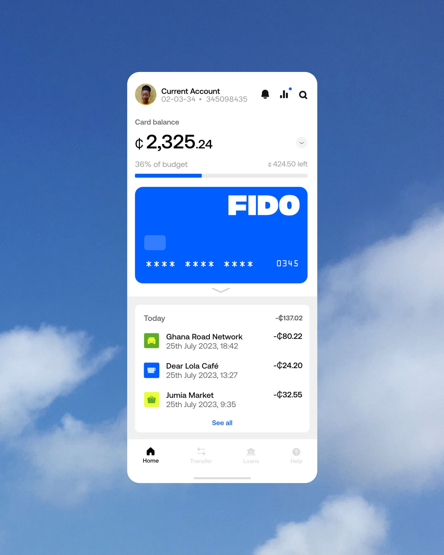 Fido app screen