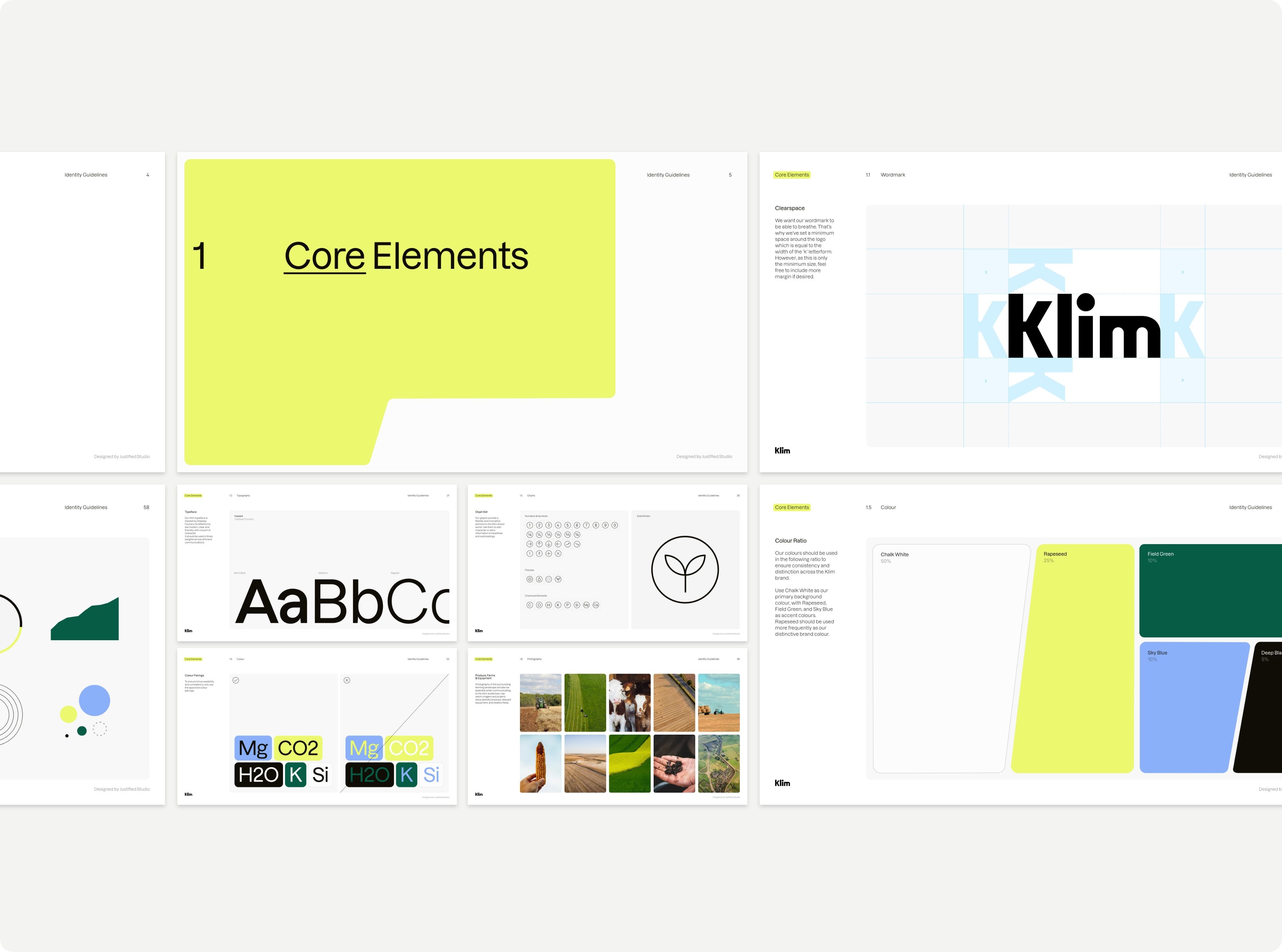 Overview of Klim brand guidelines.