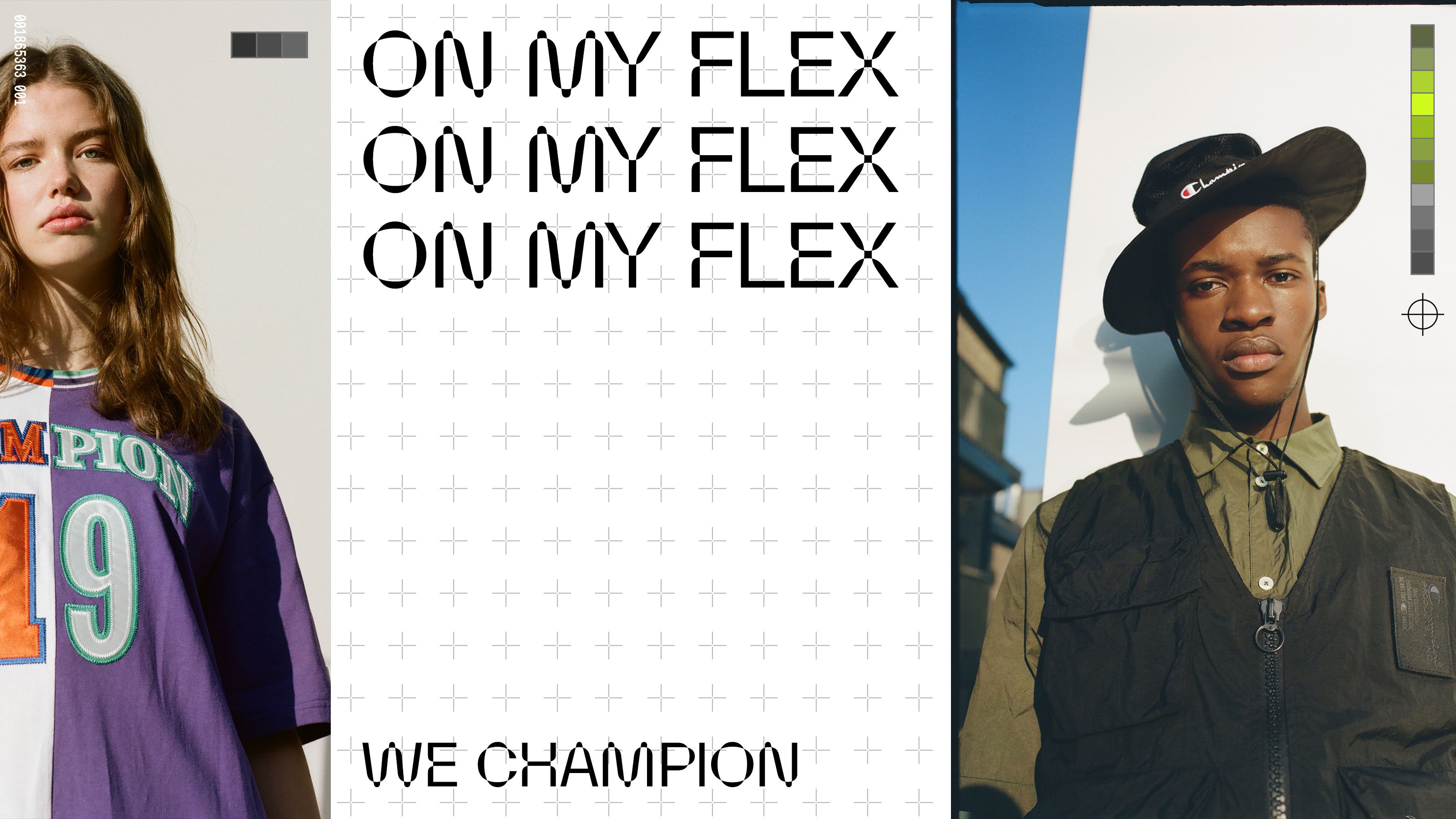 Champion campaign model with typography