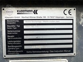 2012 KLEEMANN MC110Z