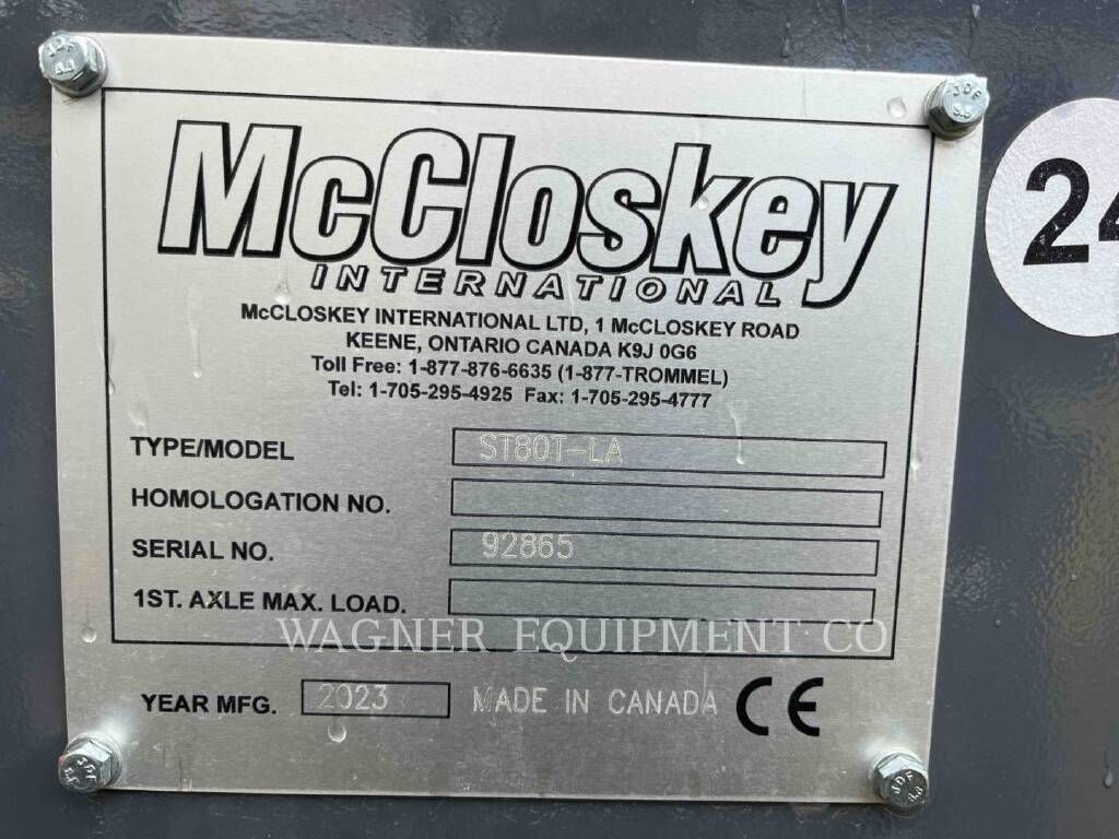 Used 2023 MCCLOSKEY Crushers ST80T-LA
