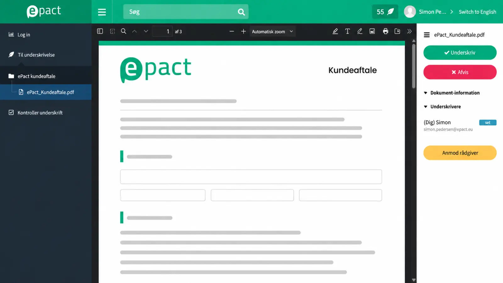 Digital underskrift i ePact Sign