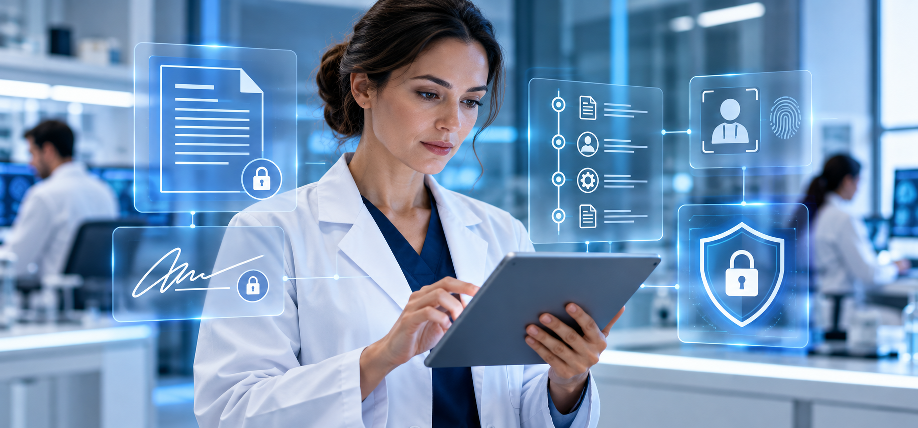 Pharmacist Checking Tablet