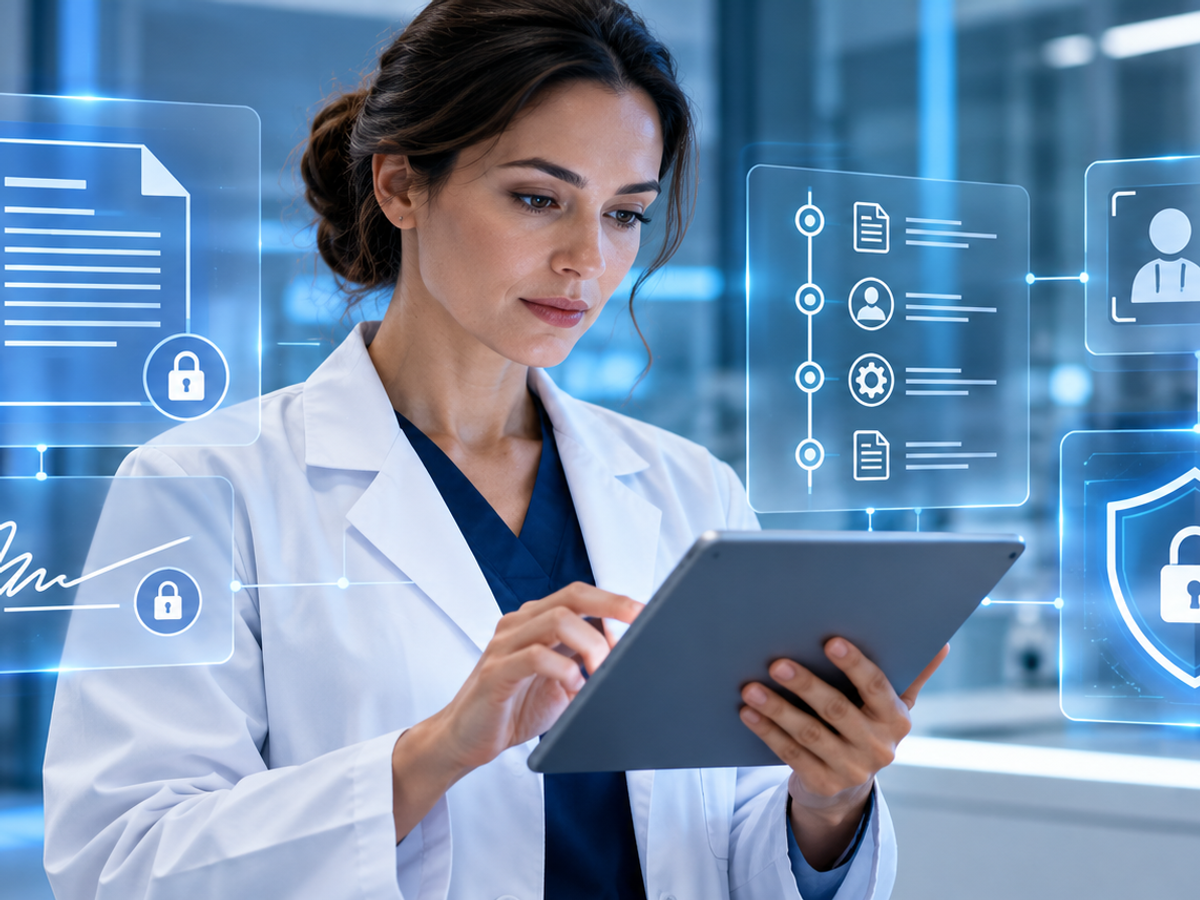 Pharmacist Checking Tablet
