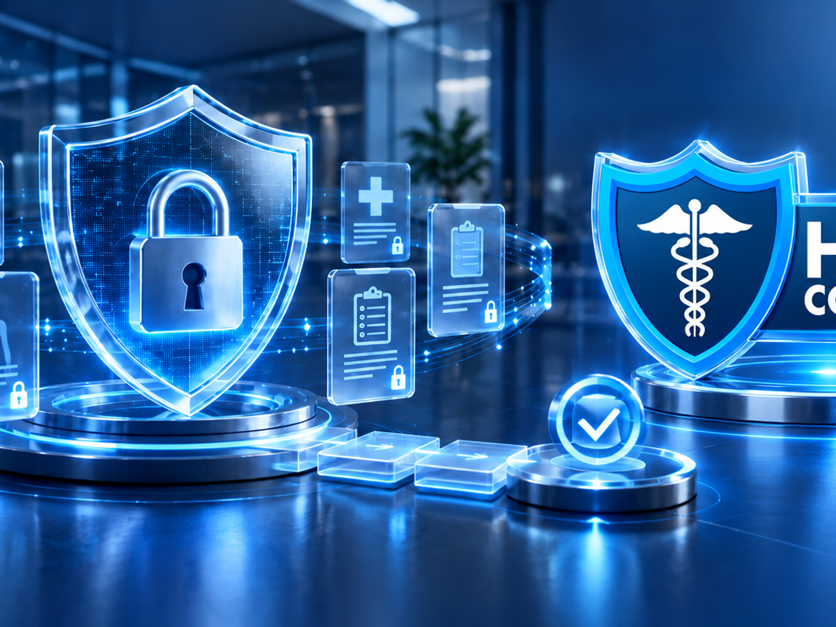 Digital screen showing HIPAA Compliance