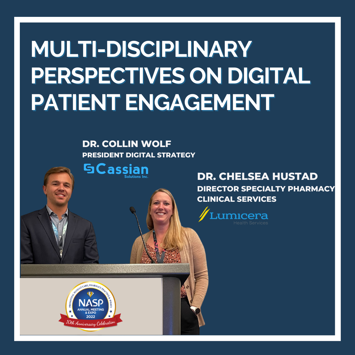 Dr. Collin Wolf and Dr. Chelsea Hustad presenting on digital patient engagement at NASP.