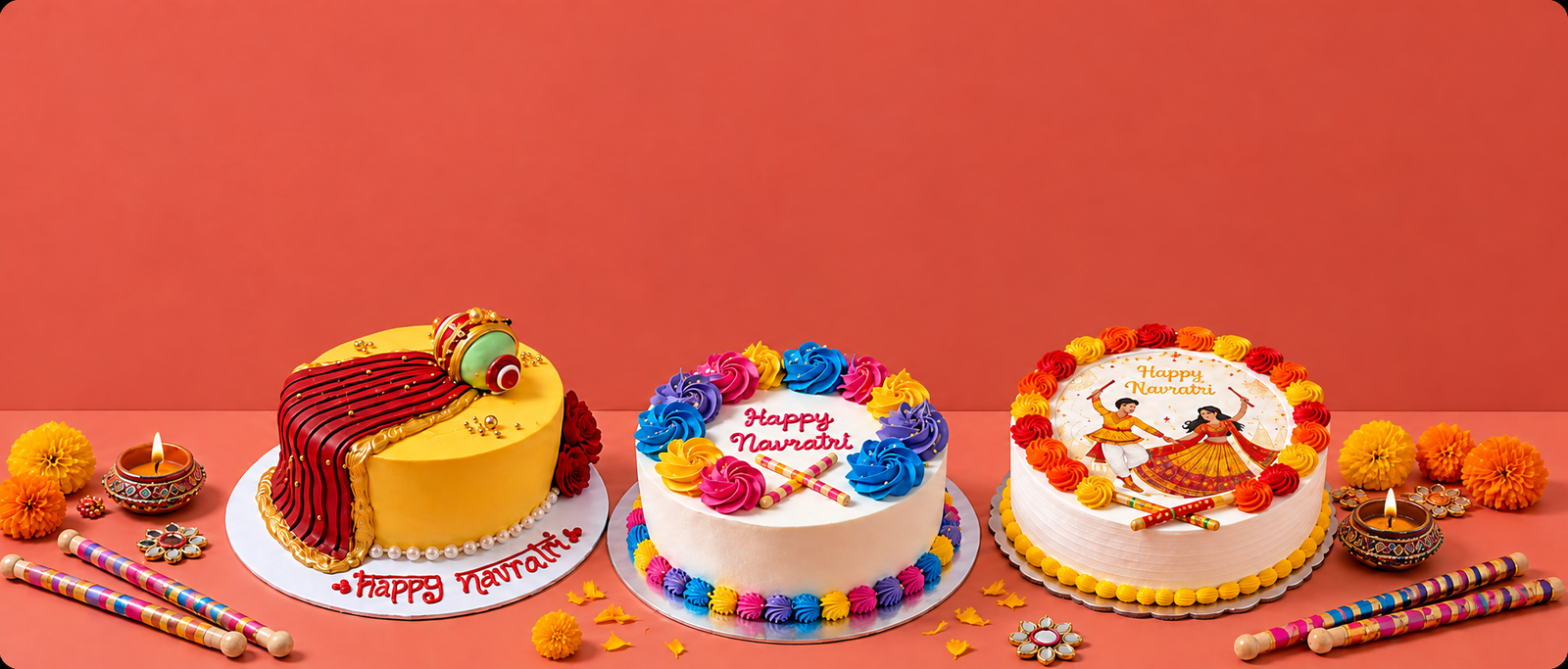 Eggless Navratri Cakes