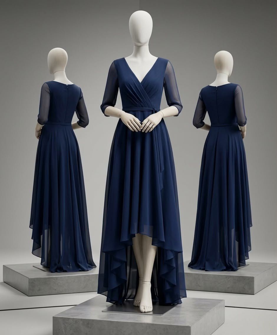 Vestido Elegante #3, color Azul Marino