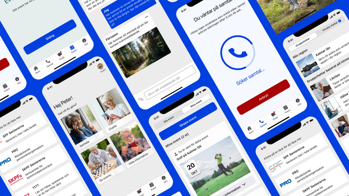 Mötesglädje app screens
