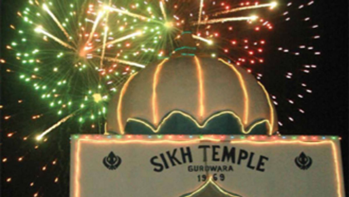 Fireworks at the Tierra Buena Sikh Temple Gurdwara in Yuba City