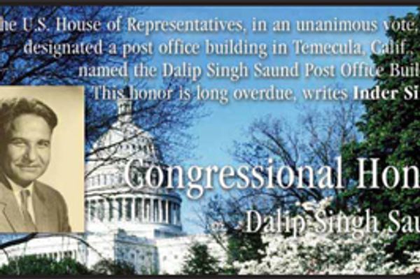 Congressional Honor to Dalip Singh Saund
