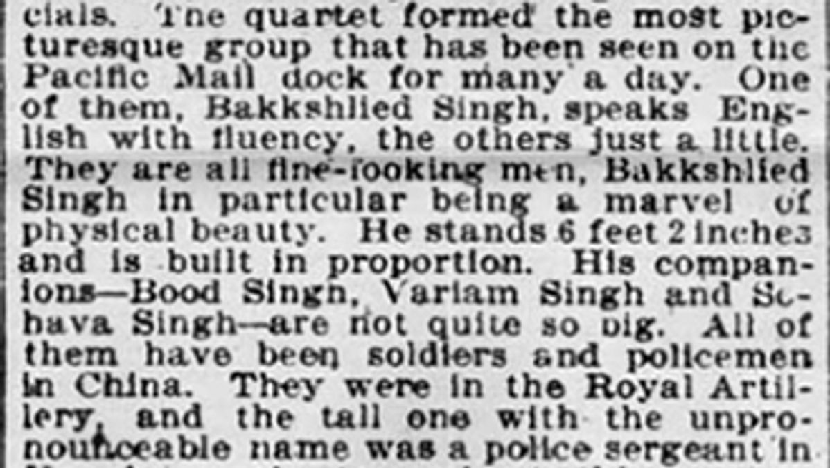 From: San Francisco Chronicle, 6 April 1899